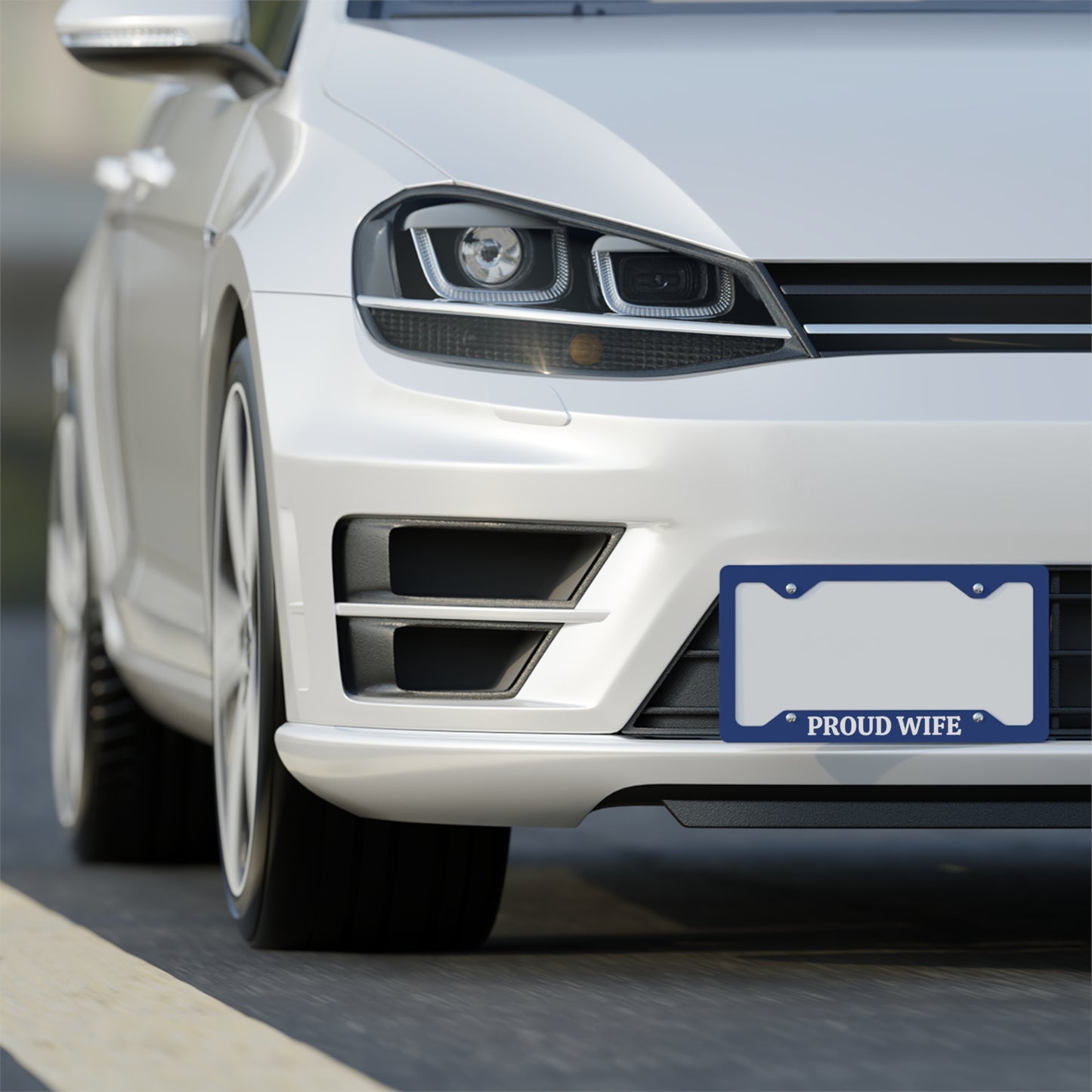 Proud Wife Metal License Plate Frame