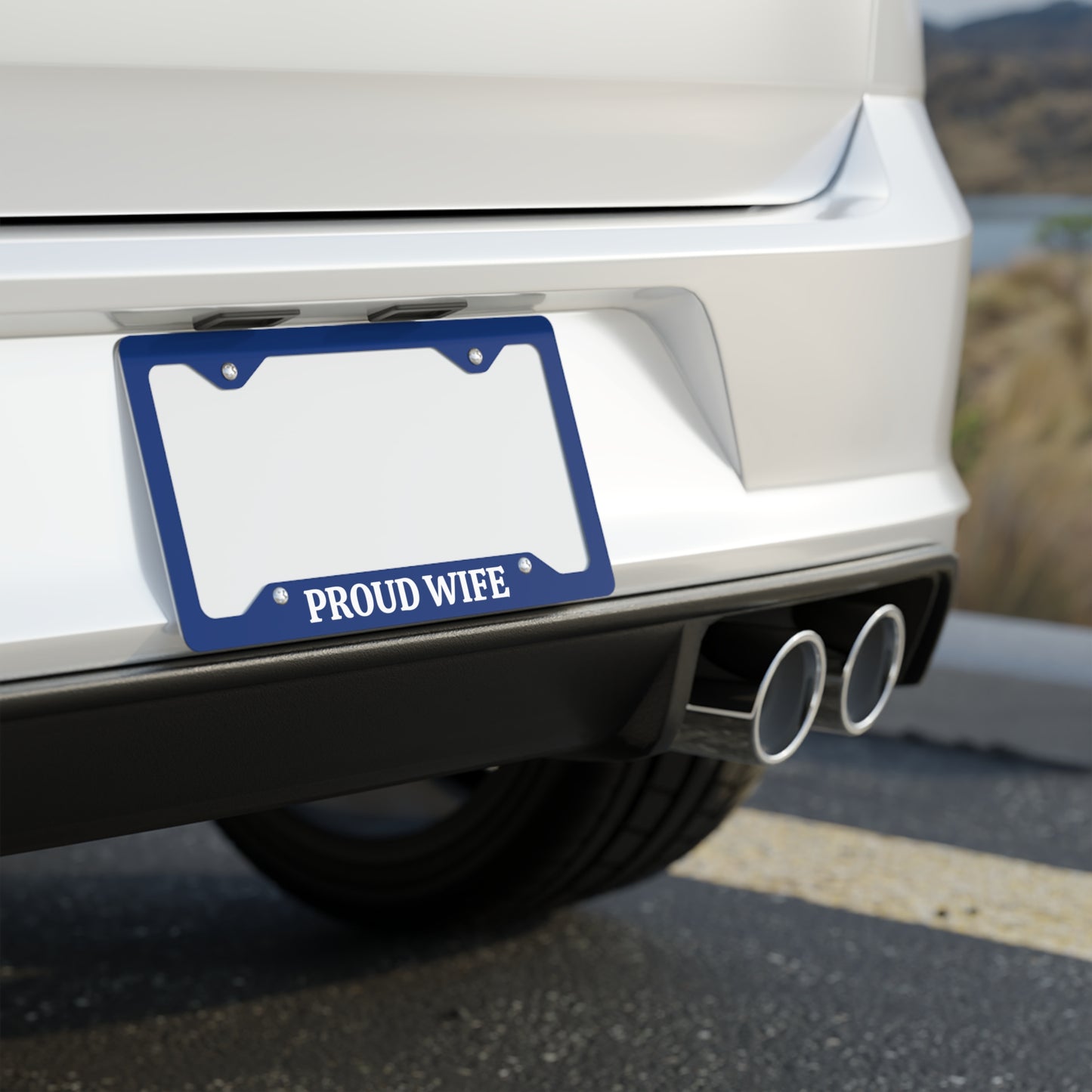 Proud Wife Metal License Plate Frame