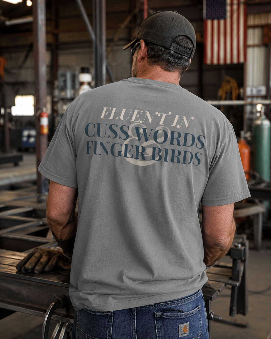 FLUENT IN CUSS WORDS & FINGER BIRDS T-shirt