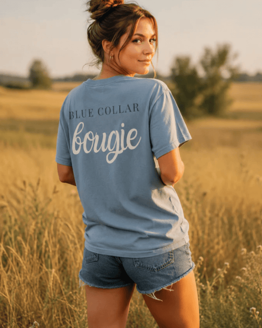 Blue Collar Bougie | Women's Comfort Colors Graphic Tee | Hammer & Honey Co.