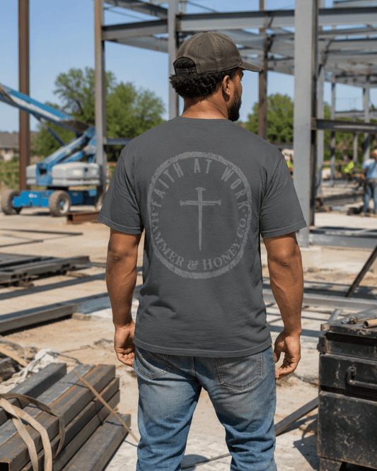 Faith At Work Logo | Men's Comfort Colors Graphic Tee | Hammer & Honey Co.