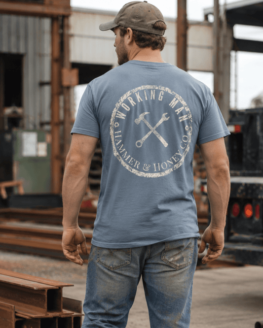Working Man Logo | Men's Comfort Colors Graphic Tee | Hammer & Honey Co.